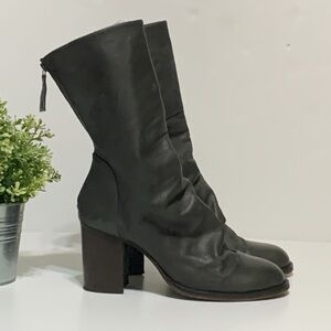 Free People Elle Block Heel Slouch Boots Dark Gray EU 41